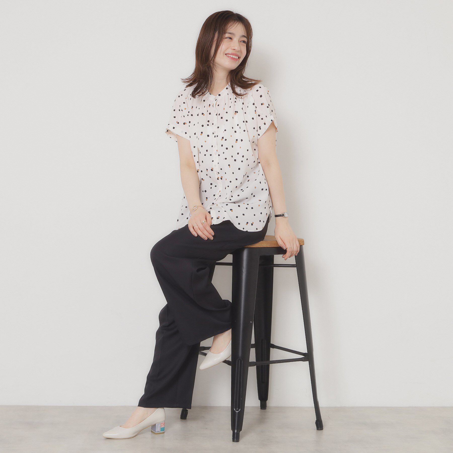 ITS&rsquo;DEMO「【手洗い可】キカドットブラウス」|シャツ・ブラウス|