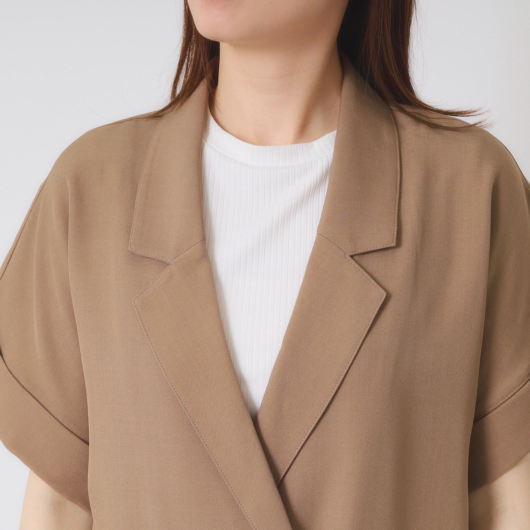 ITS&rsquo;DEMO「【手洗い可／セットアップ可】5分袖ジャケット」|テーラードジャケット|