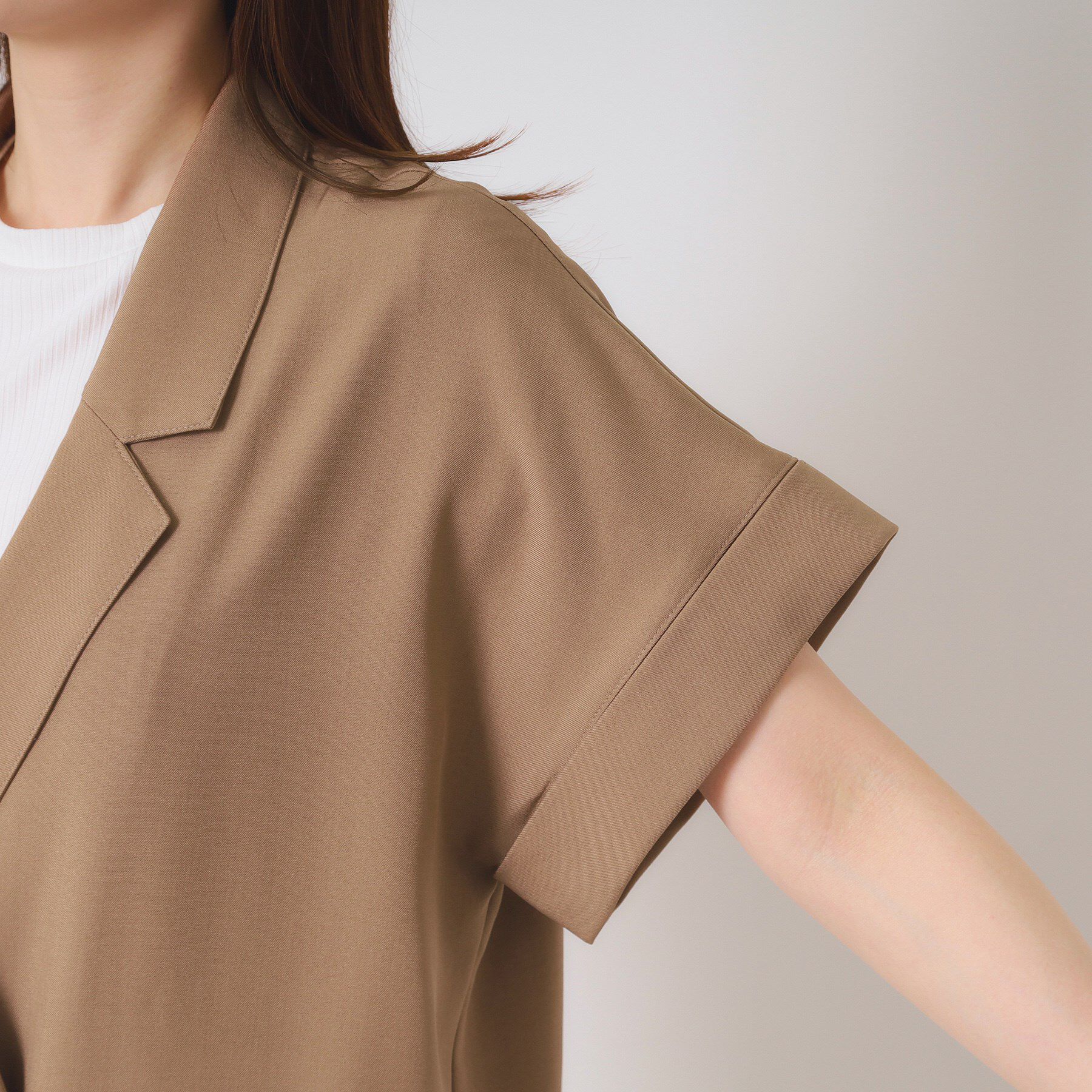 ITS&rsquo;DEMO「【手洗い可／セットアップ可】5分袖ジャケット」|テーラードジャケット|