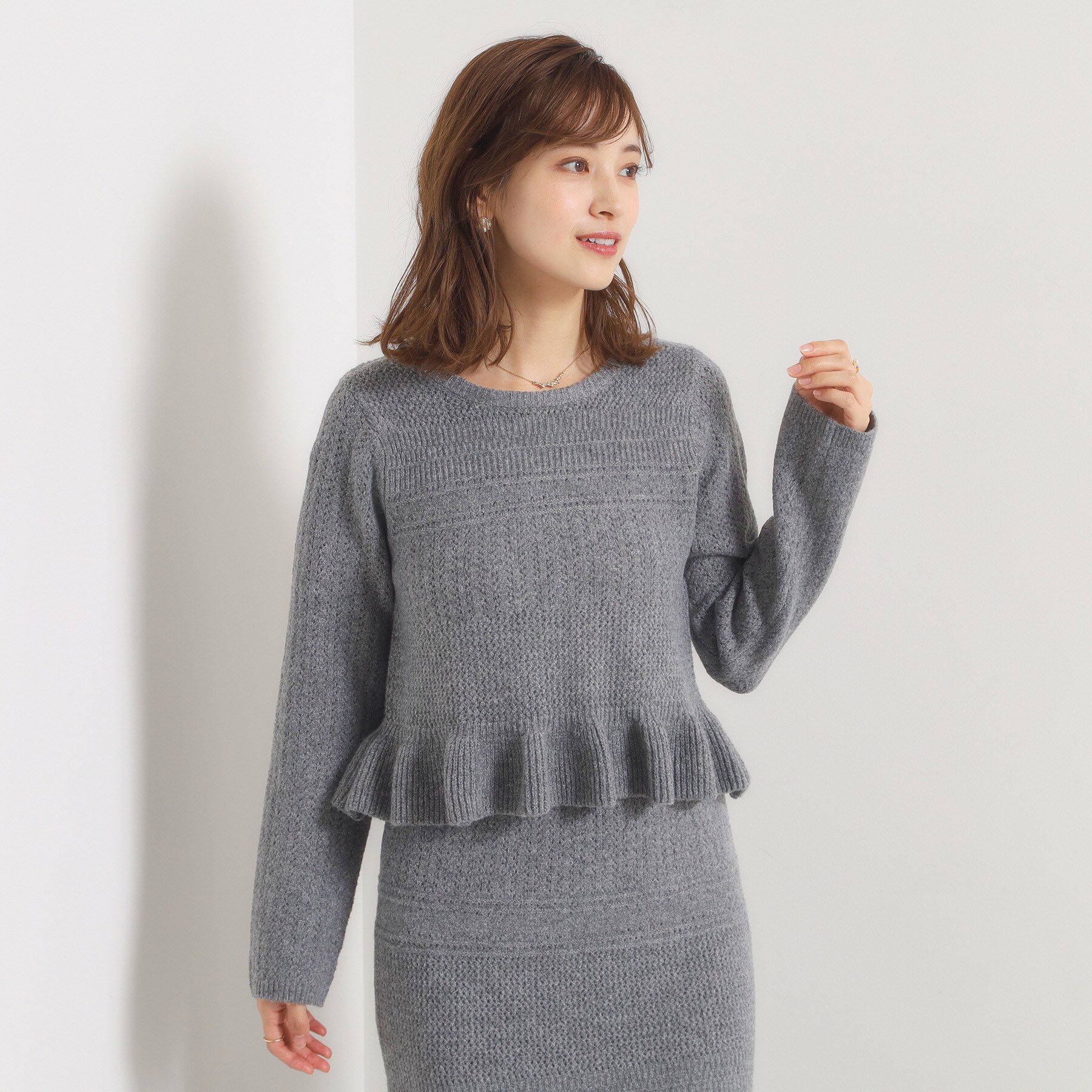 ITS&rsquo;DEMO「【手洗い可／セットアップ可】柄編みニットプルオーバー」|ニット・セーター|