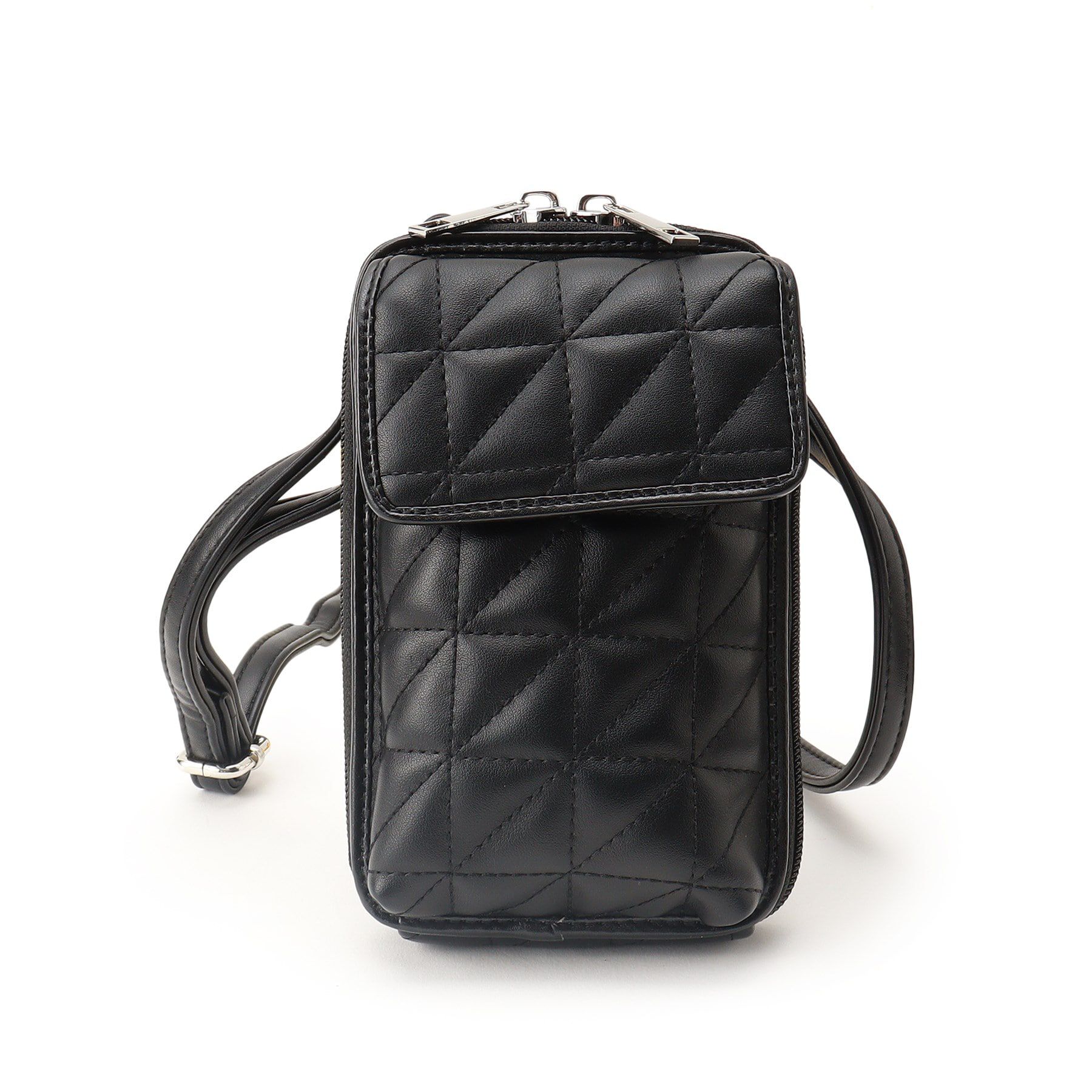Ober Tashe「合皮タテ型キルトスマホショルダー」|ショルダー・メッセンジャー|ブラック(019)