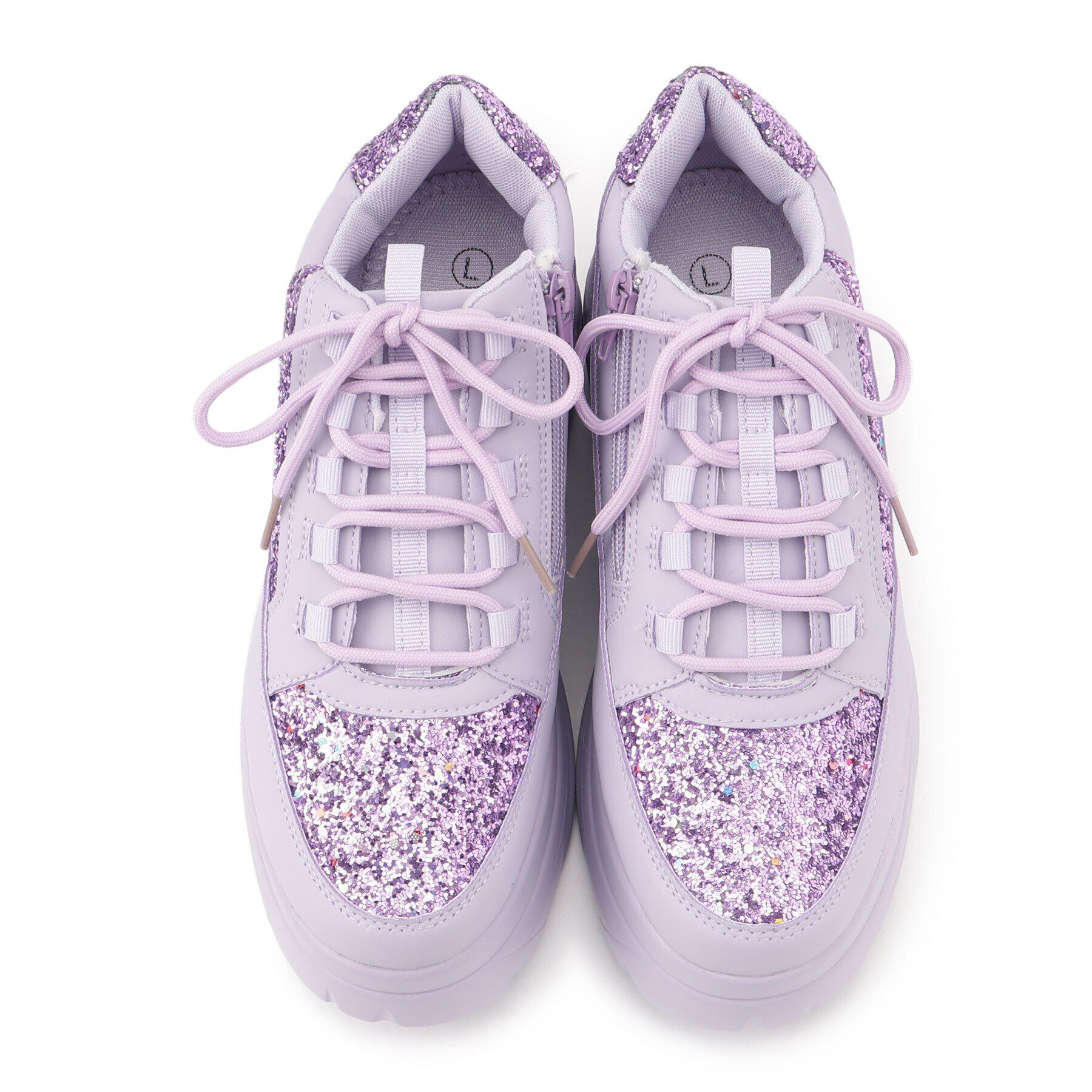 csT&P「ファスナー付グリッター厚底スニーカー」|スニーカー|