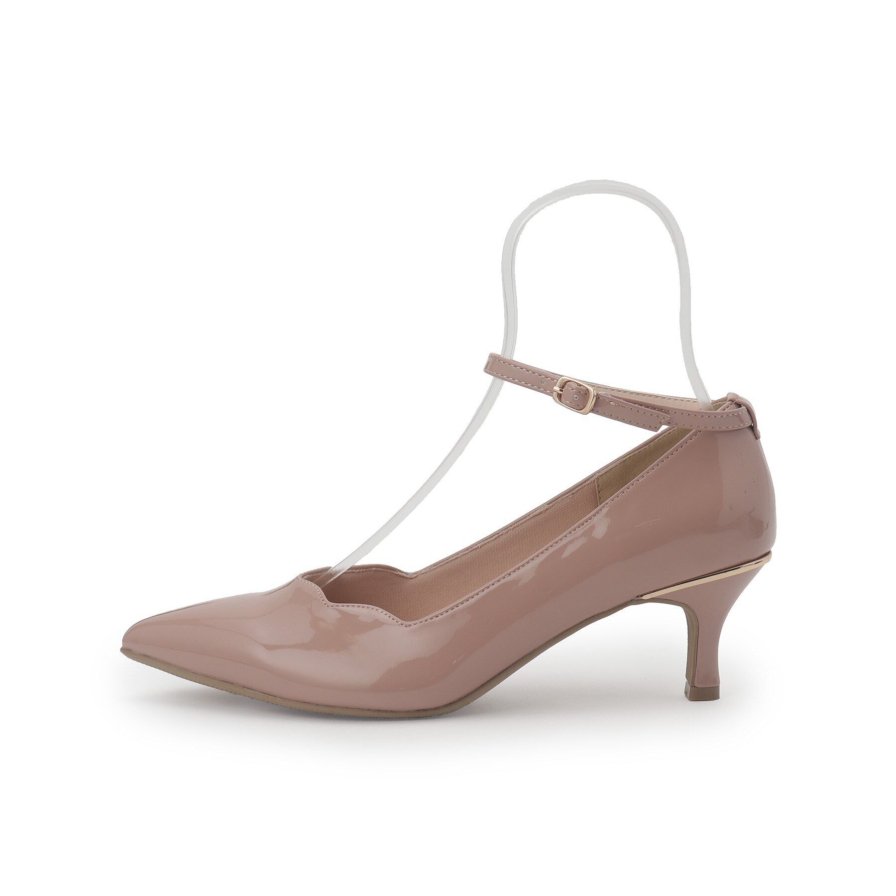 ESPERANZA「スカラップストラップミドルヒールパンプス【ESPERANZA＿blanca】」|パンプス|