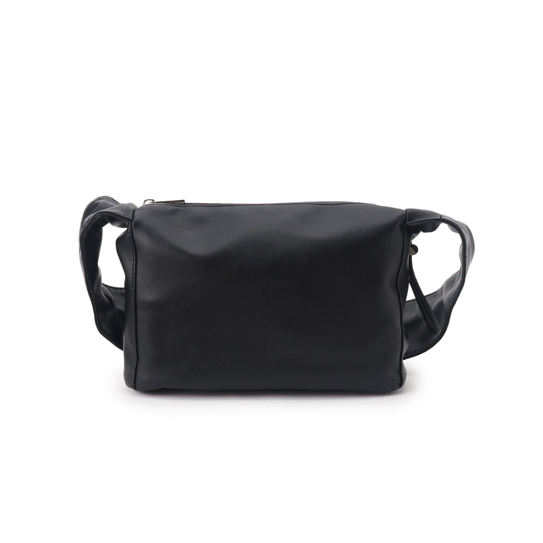 Ober Tashe「合皮ギャザーハンドルスクエアバッグ」|ハンドバッグ|ブラック(019)