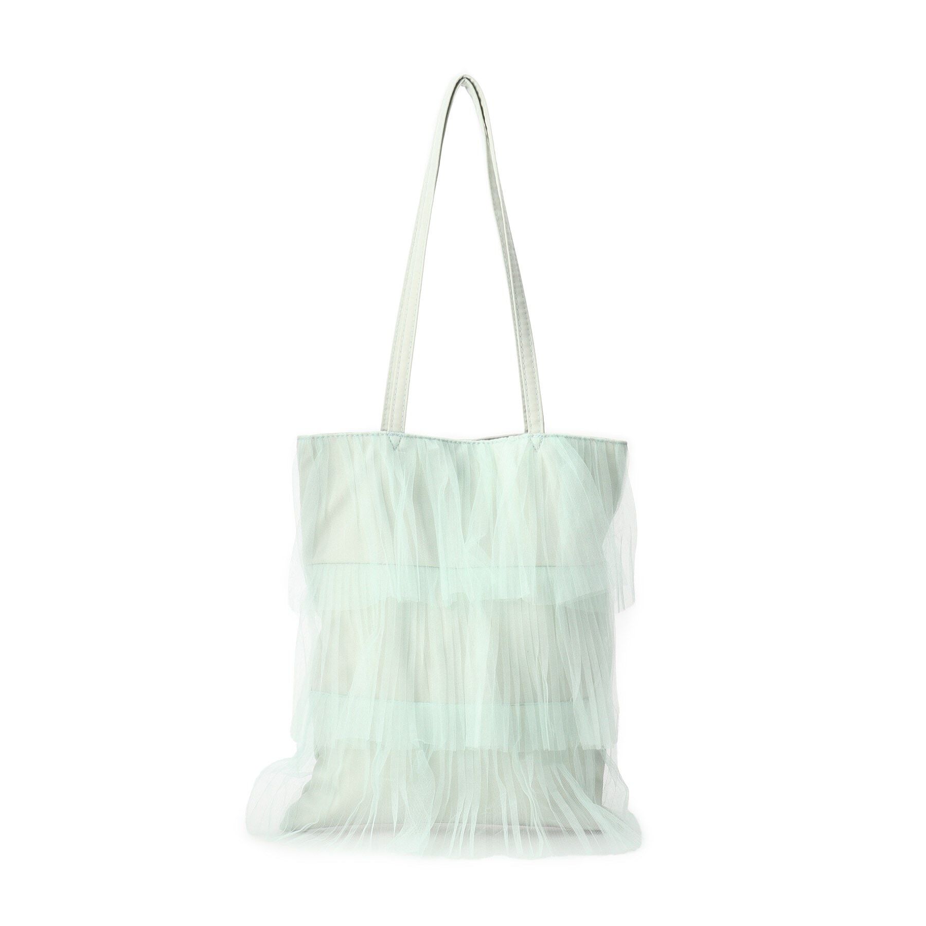 Ober Tashe「軽量 チュールティアードフリルトート」|トートバッグ|ミントグリーン(02