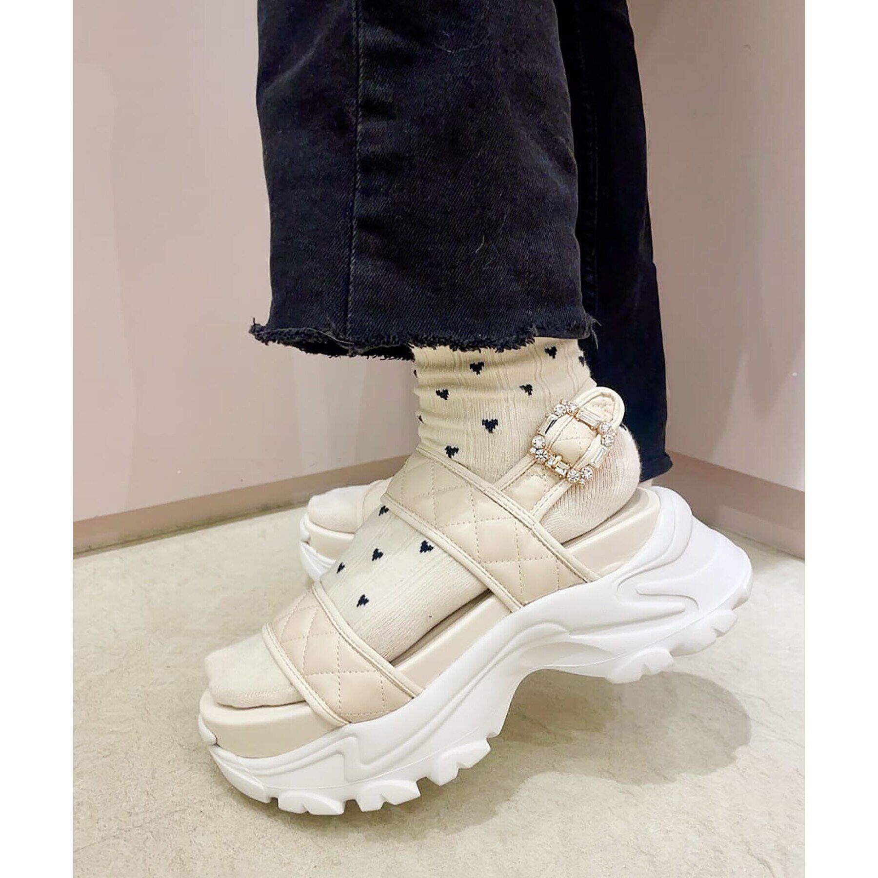 ESPERANZA「厚底キルティングスポサン 24SS」|サンダル|