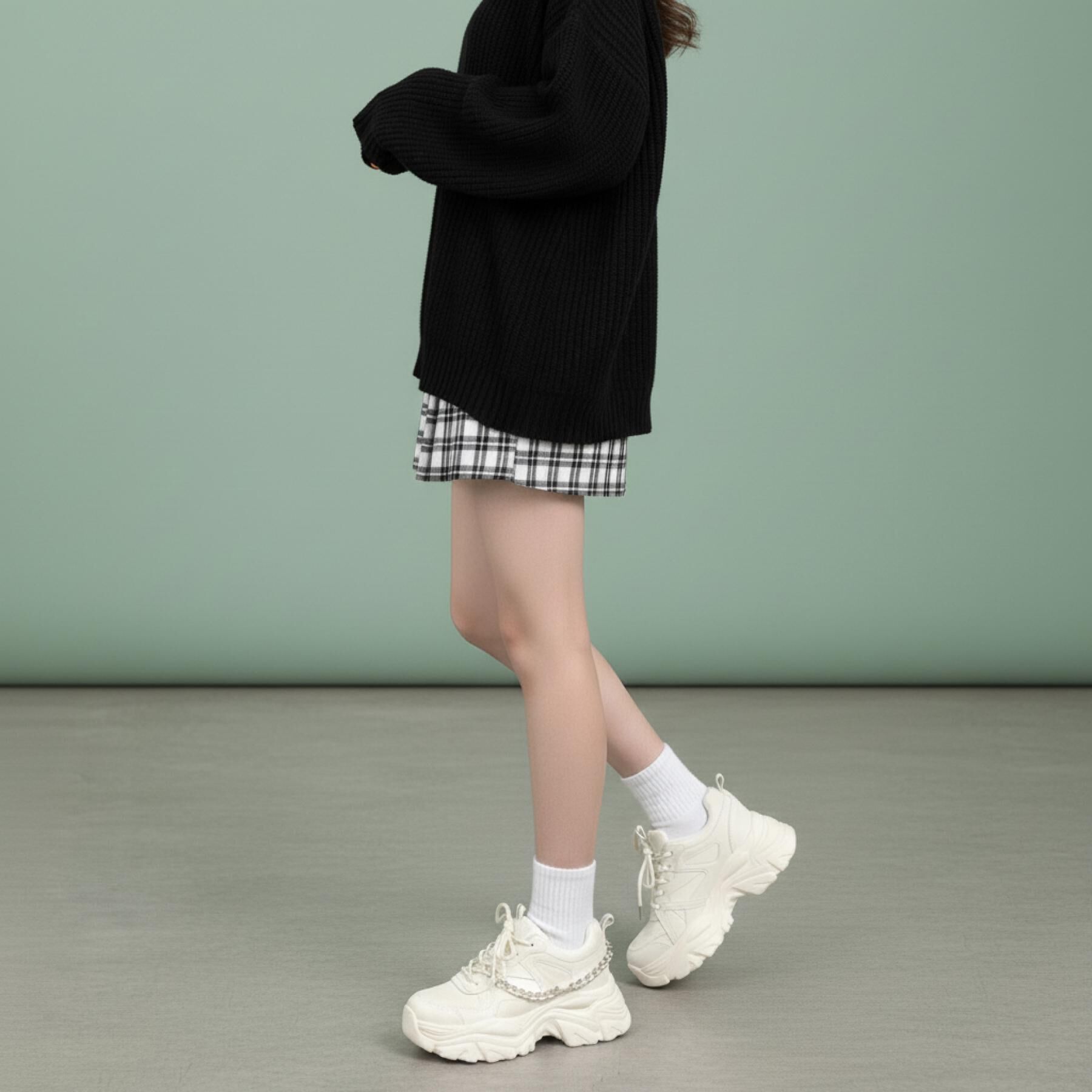 csT&P「【2WAYチェーン付き】軽量ボリュームソール厚底スニーカー」|スニーカー|