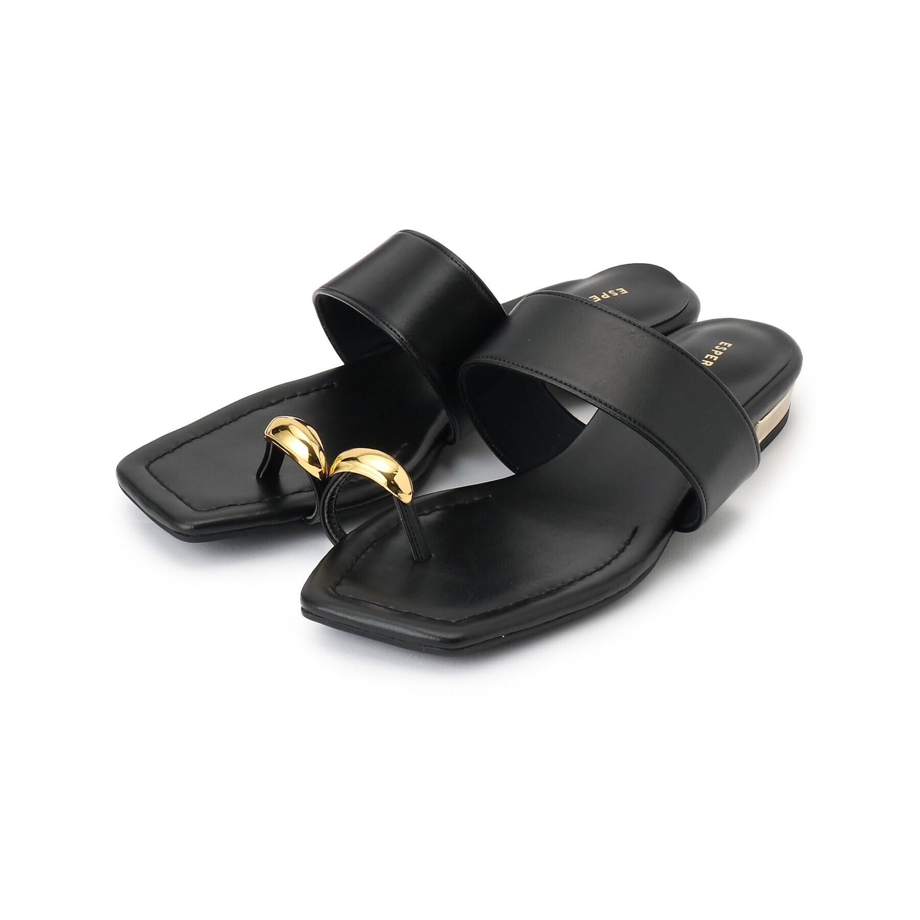ESPERANZA「ゴールドリングトングフラットサンダル」|サンダル|