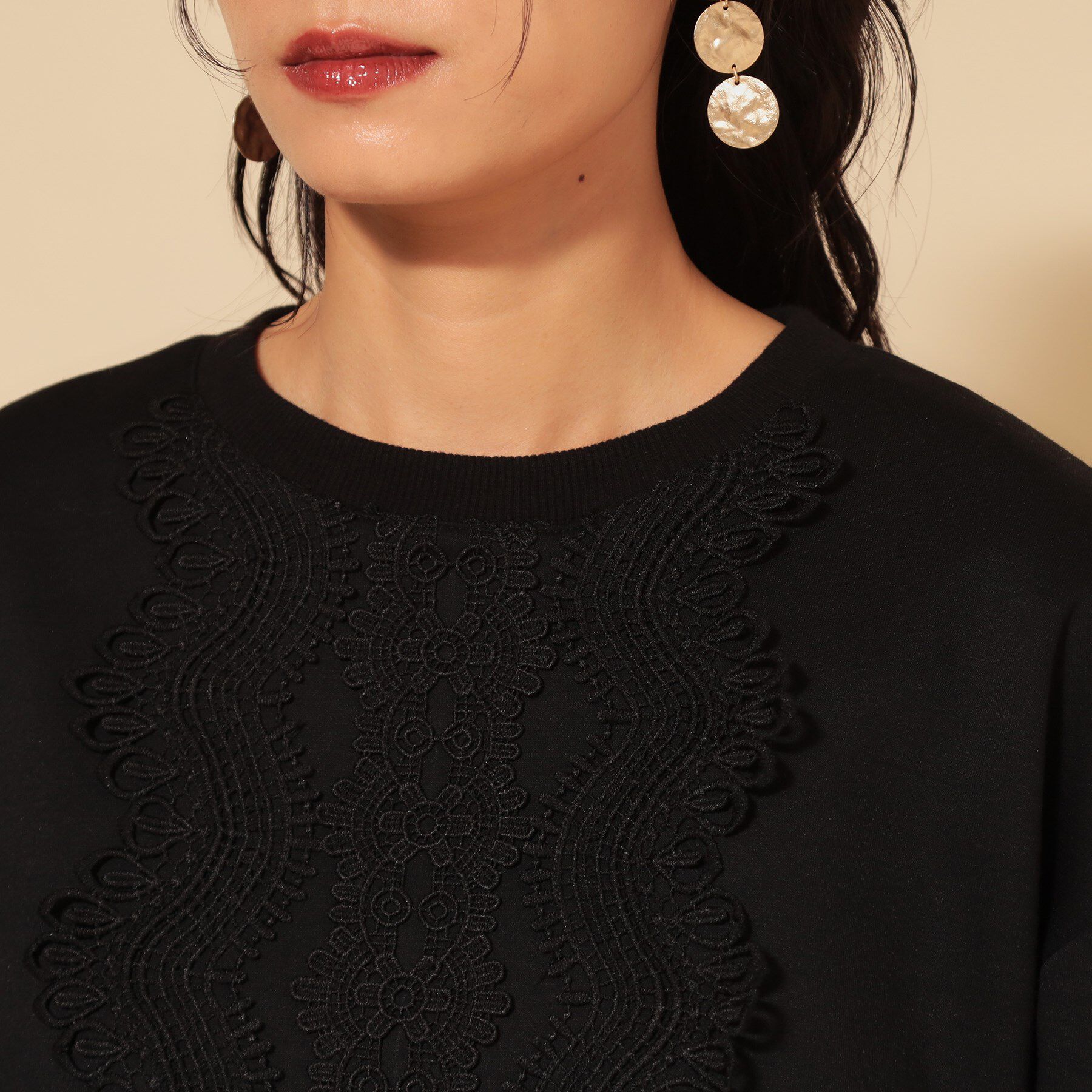 SunaUna「【COLLECTION LINE】レース付プルオーバー」|Tシャツ・カットソー|