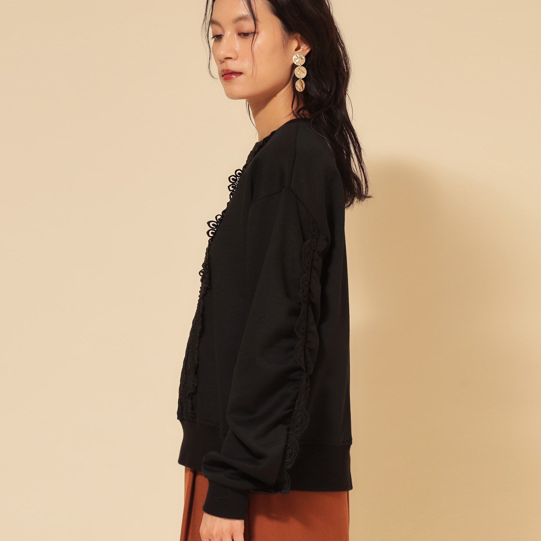 SunaUna「【COLLECTION LINE】レース付プルオーバー」|Tシャツ・カットソー|