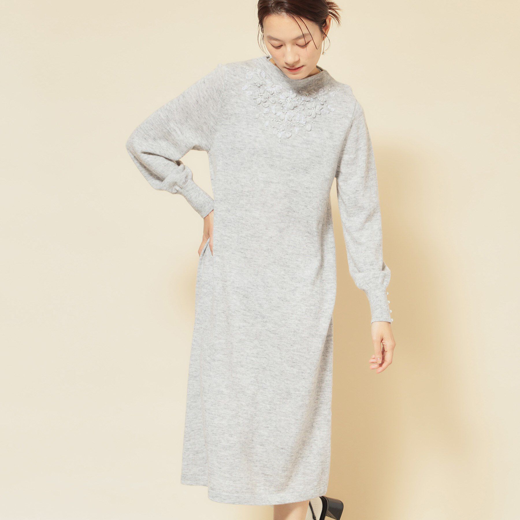 SunaUna「【SS～Lサイズ展開／クラフトワンピース】」|ワンピース|グレー(012)