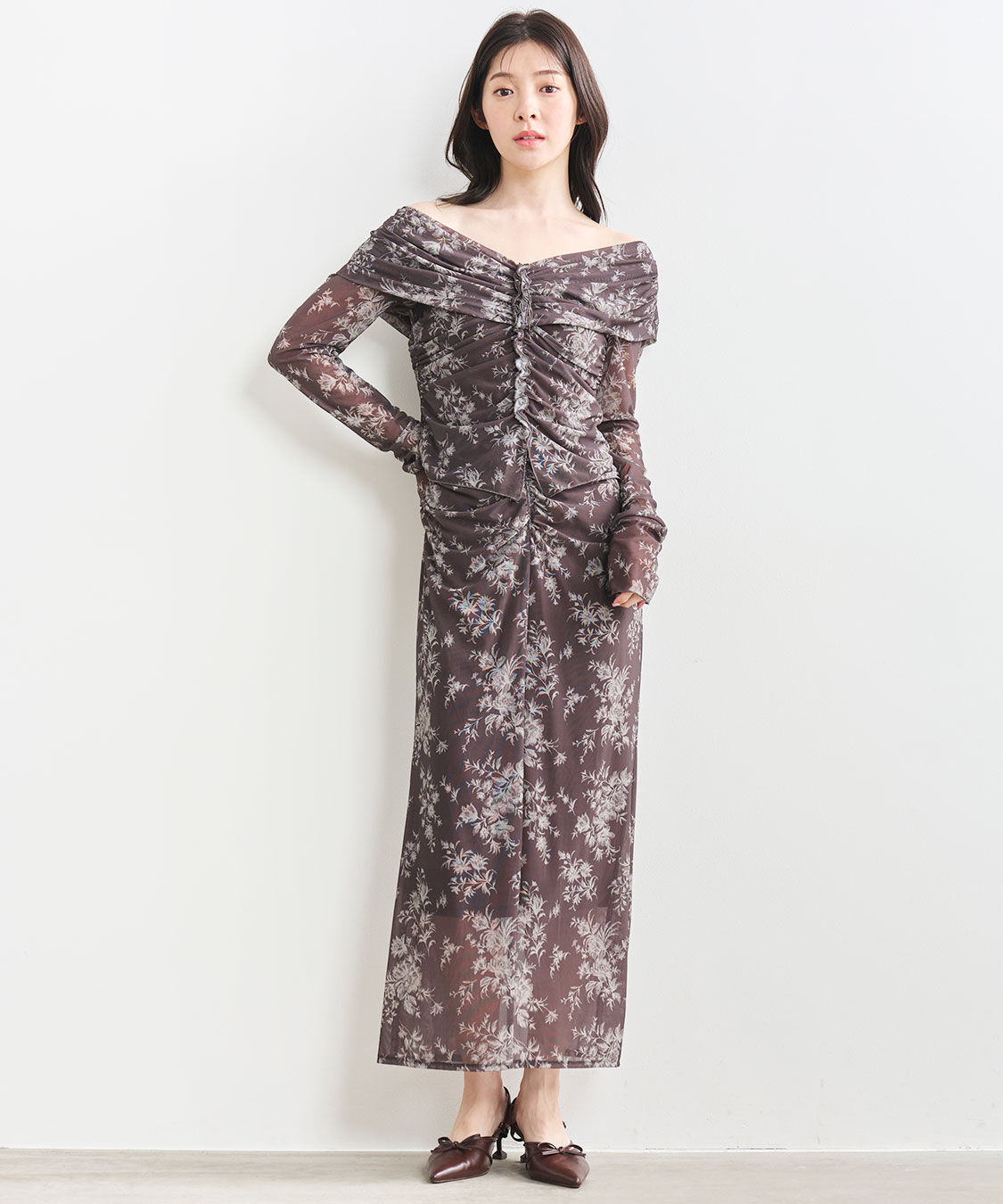 COCO DEAL「フラワープリントメッシュワンピース」|ワンピース|