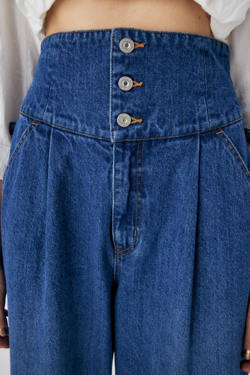 MOUSSY「CORSET DESIGN WIDE STRAIGHT」|デニム|