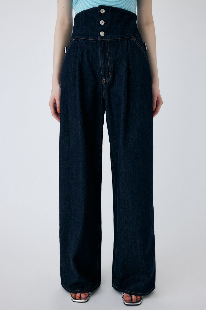 MOUSSY「CORSET DESIGN WIDE STRAIGHT」|デニム|