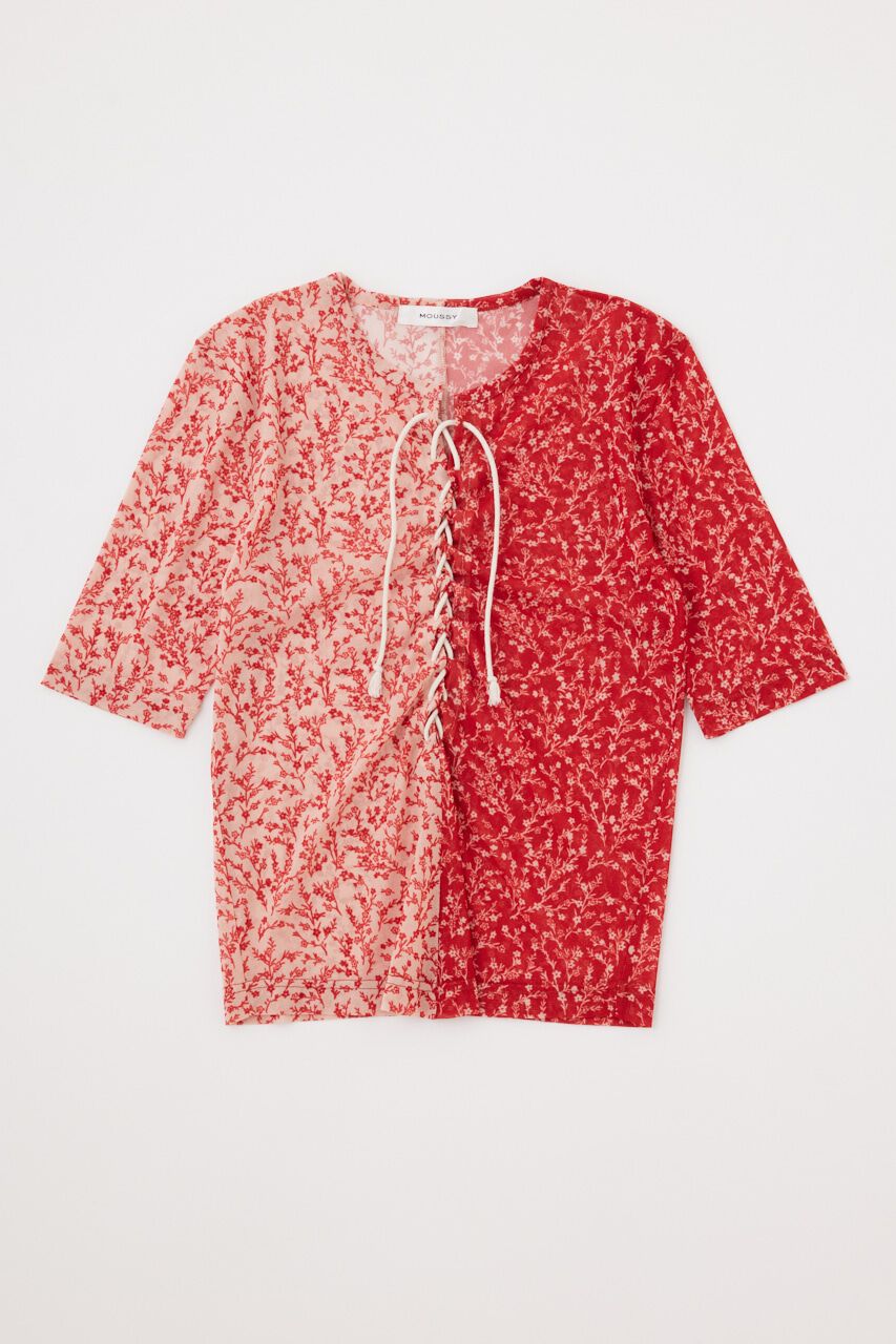 MOUSSY「ASYMMETRIC COLOR LACE UP トップス」|Tシャツ・カットソー|