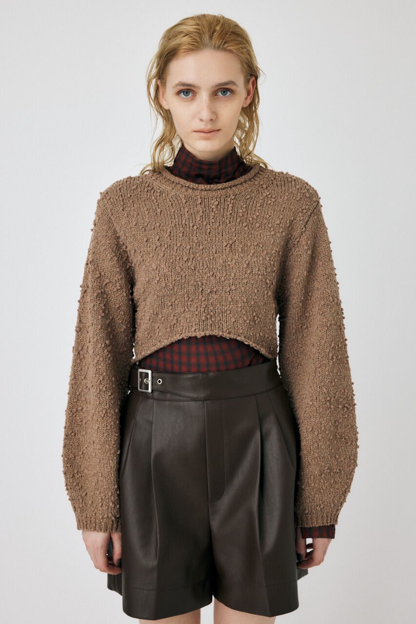 MOUSSY「WIDE SLEEVE CROPPED ニット」|ニット・セーター|