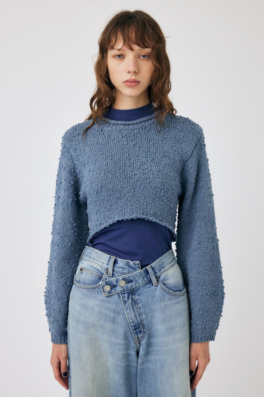 MOUSSY「WIDE SLEEVE CROPPED ニット」|ニット・セーター|