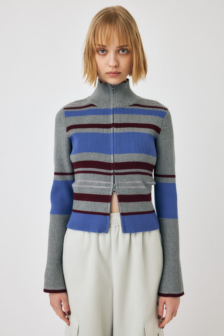 MOUSSY「W ZIP KNIT トップス」|ニット・セーター|
