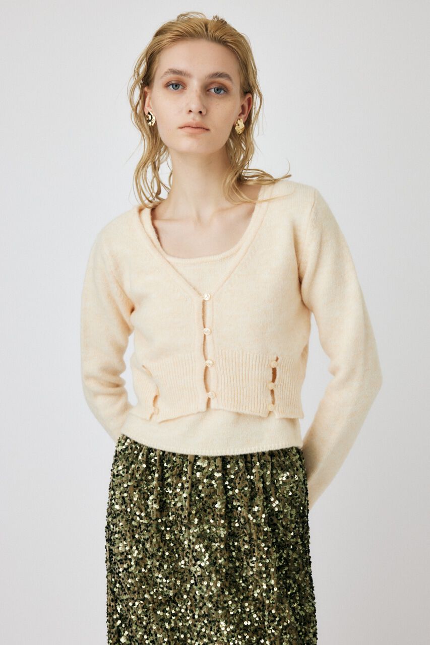 MOUSSY「KNIT キャミ ＆ カーデセット」|ニット・セーター|L/ORG1