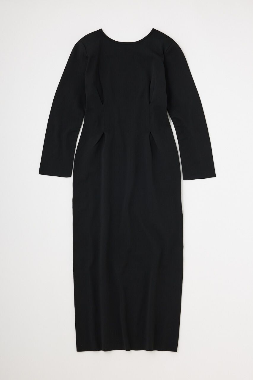 MOUSSY「ロングスリーブニットドレス」|ワンピース|BLK