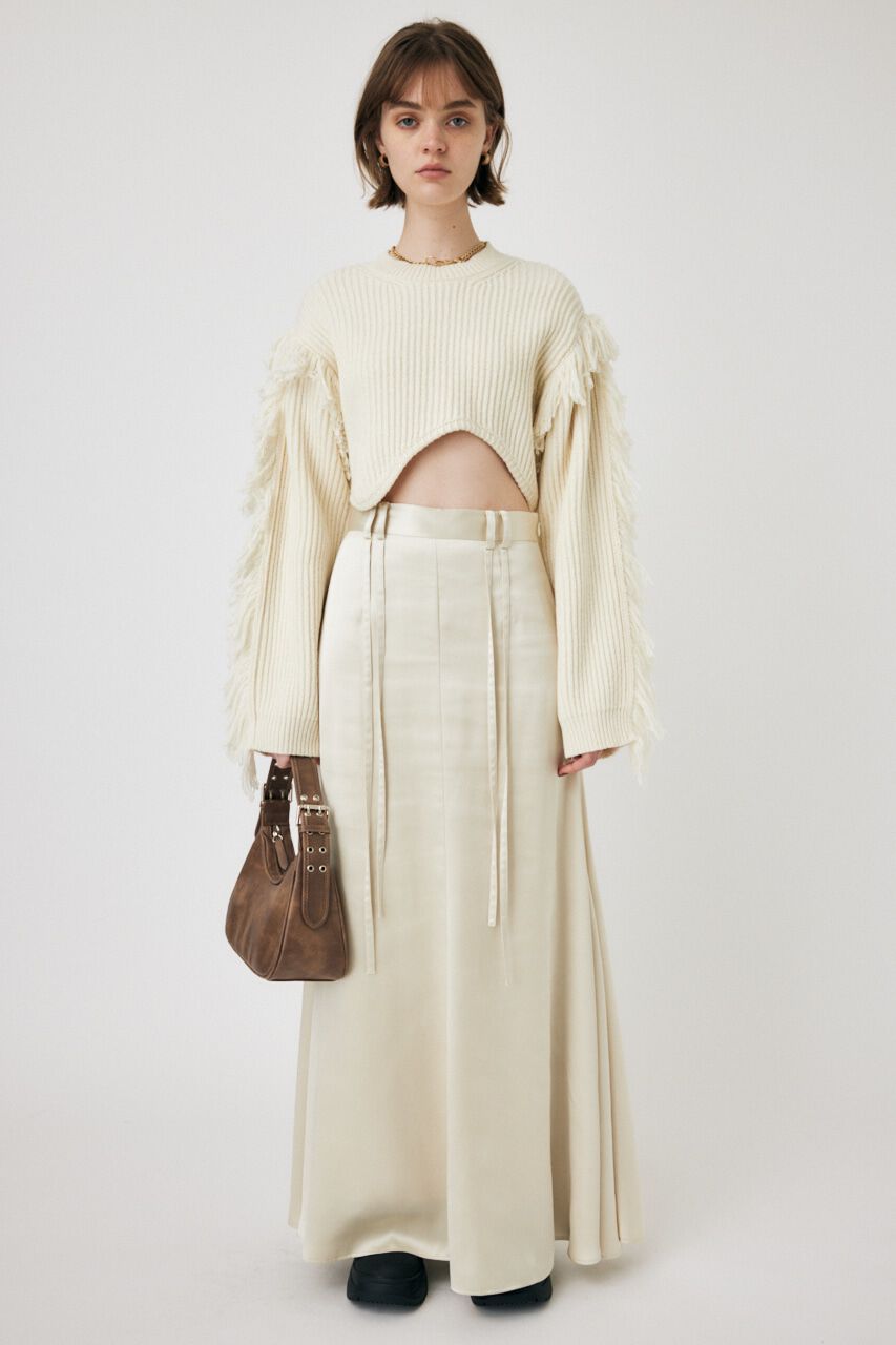 MOUSSY「IRREGULAR HEM CROPPED ニット」|ニット・セーター|