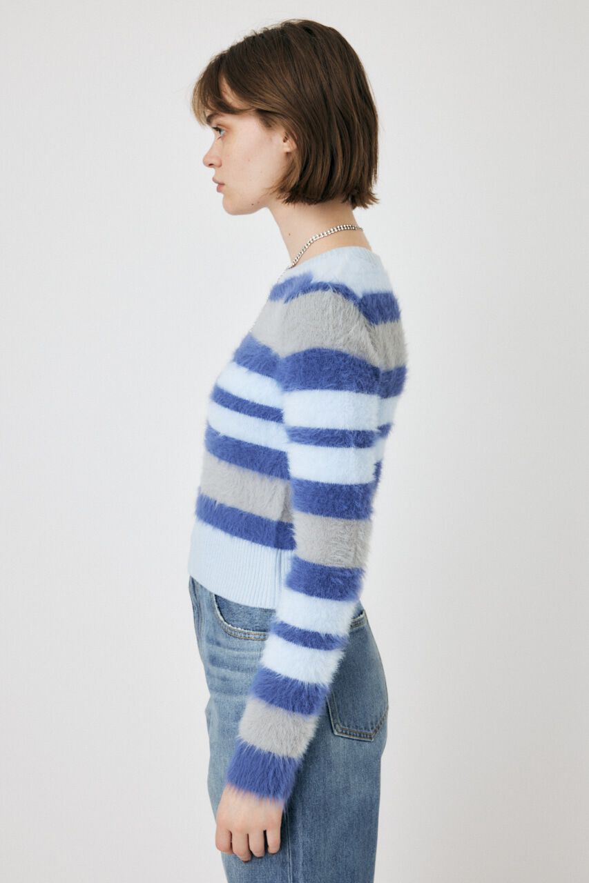 MOUSSY「CROPPED SHAGGY KNIT トップス」|ニット・セーター|