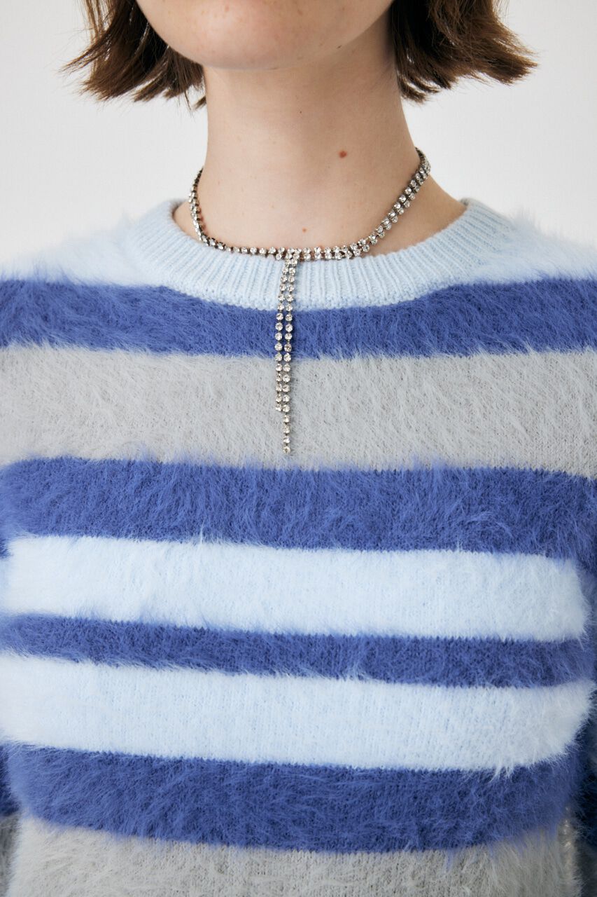 MOUSSY「CROPPED SHAGGY KNIT トップス」|ニット・セーター|