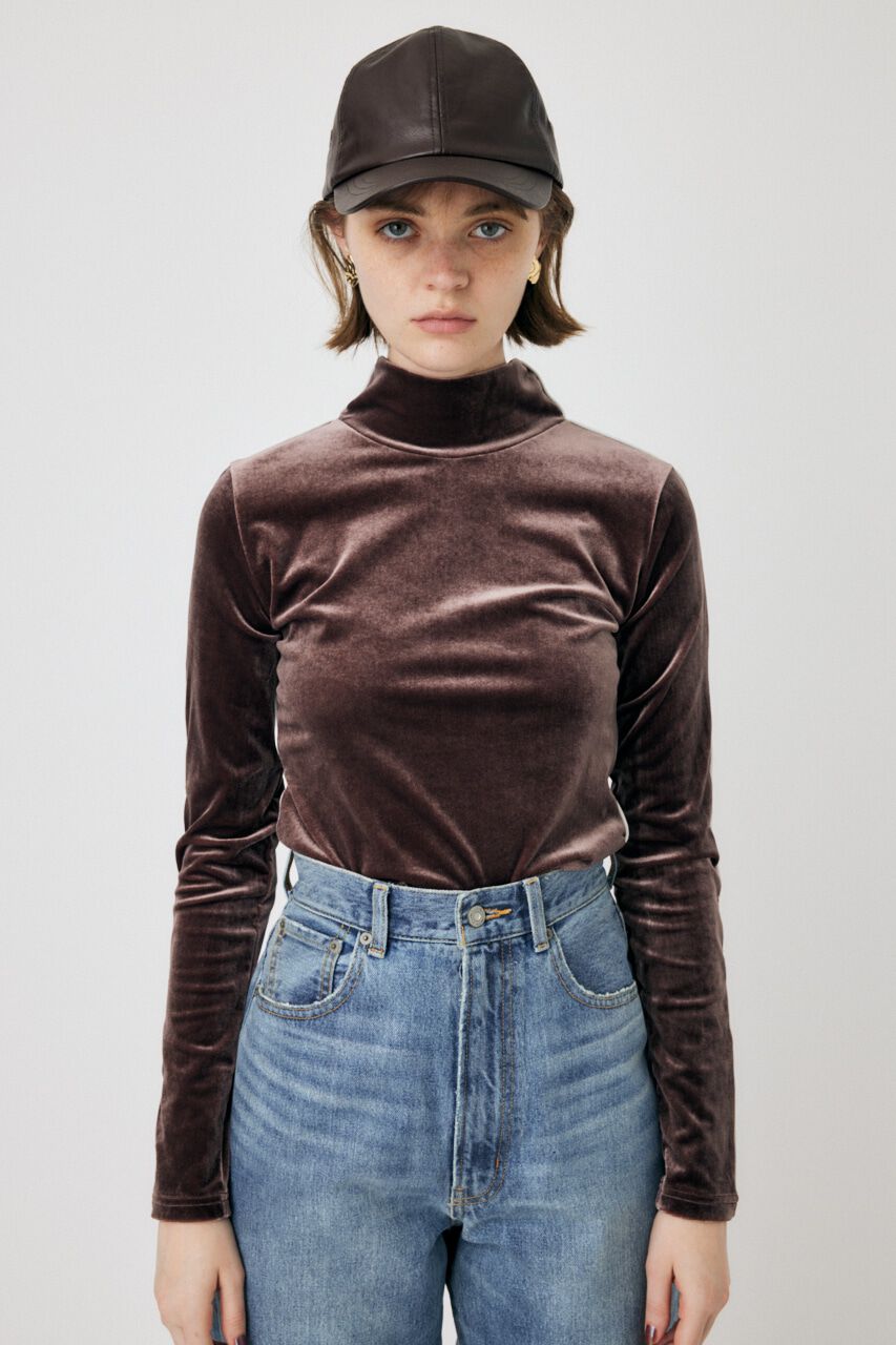 MOUSSY「HIGH NECK VELOUR トップス」|Tシャツ・カットソー|