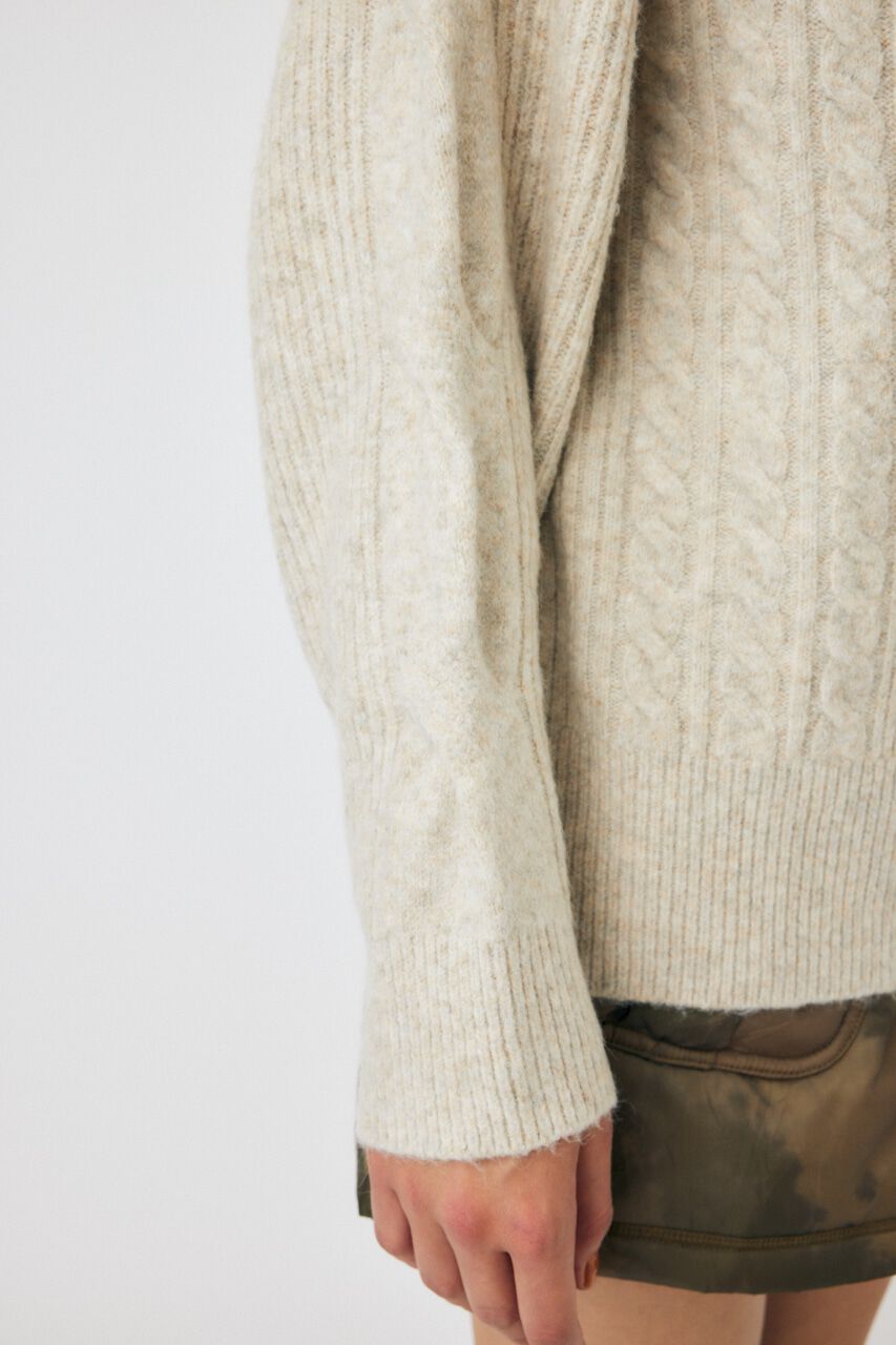 MOUSSY「HALF ZIP CABLE ニット」|ニット・セーター|