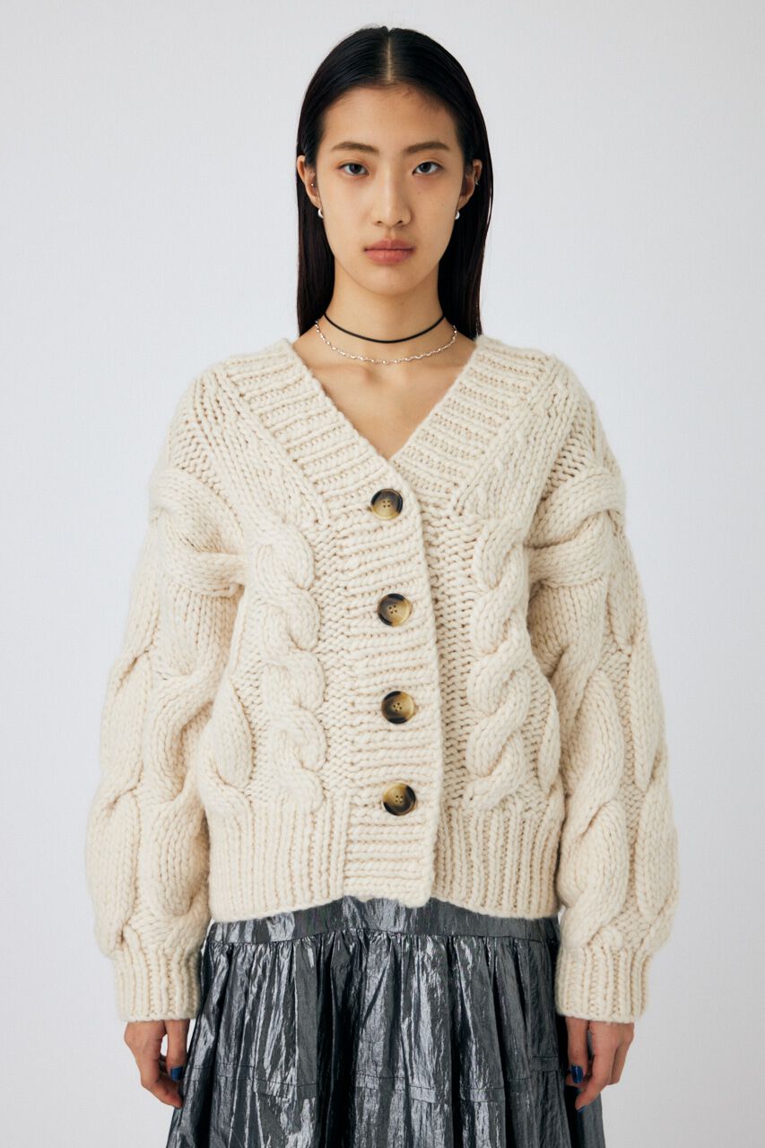 MOUSSY「VOLUME CABLE カーディガン」|カーディガン|