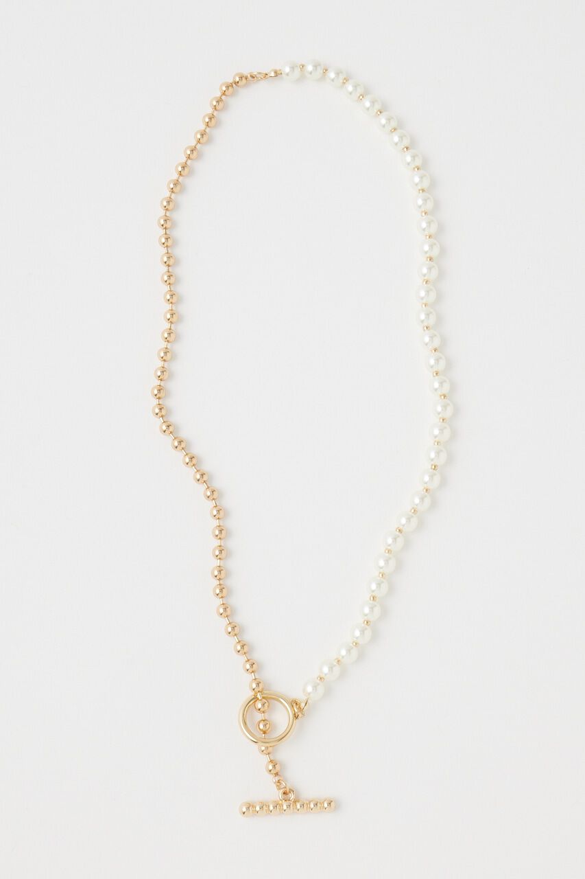 MOUSSY「F／PEARL ＆ BALL CHAIN ネックレス」|ネックレス|GLD