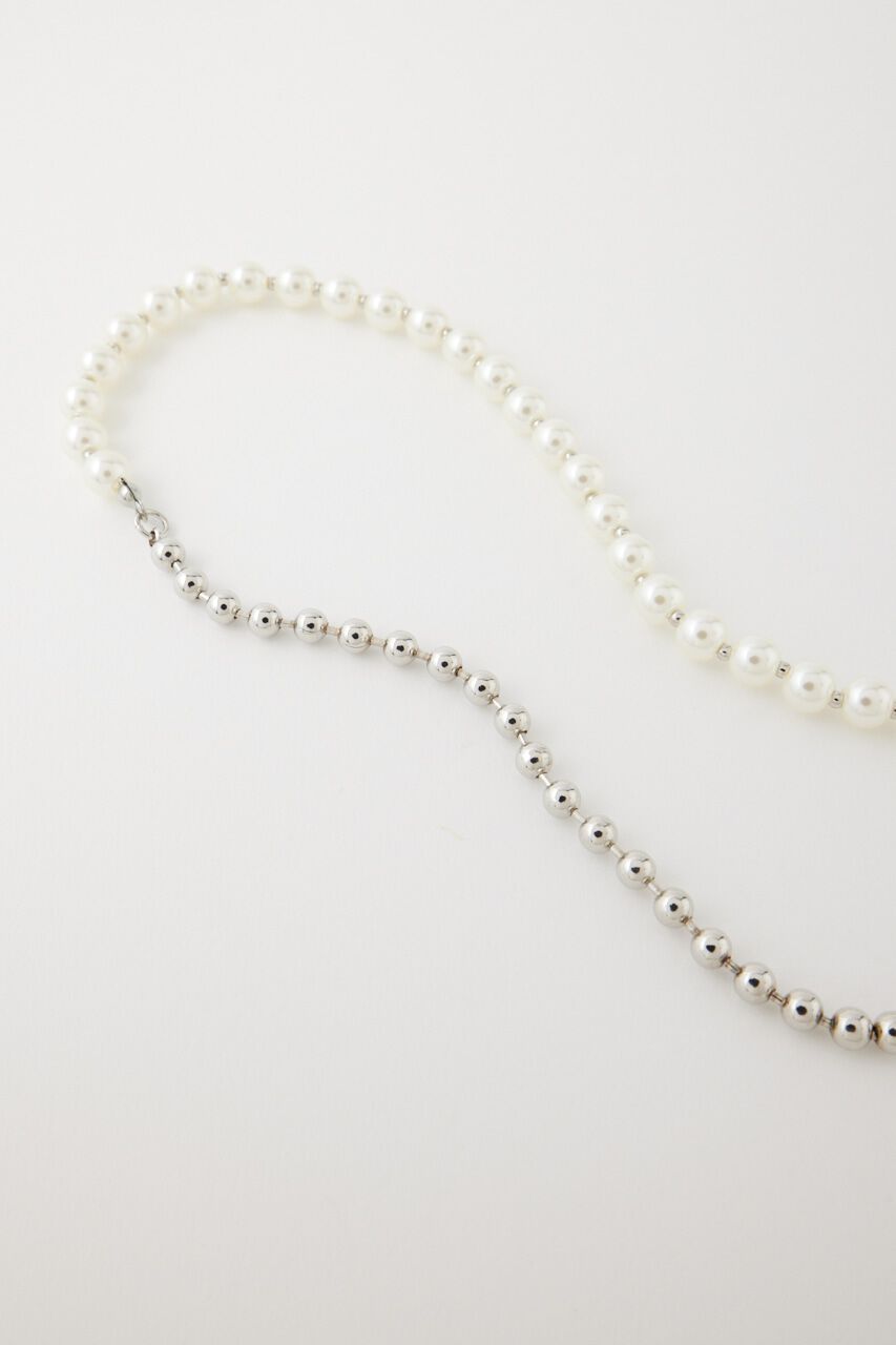 MOUSSY「F／PEARL ＆ BALL CHAIN ネックレス」|ネックレス|