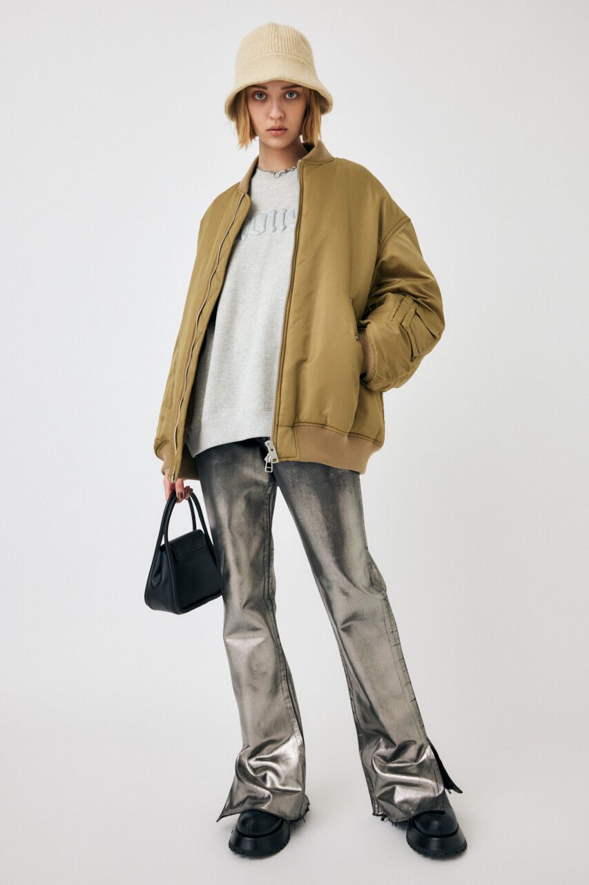 MOUSSY「FOIL PRINT SLIM FLARE」|デニム|