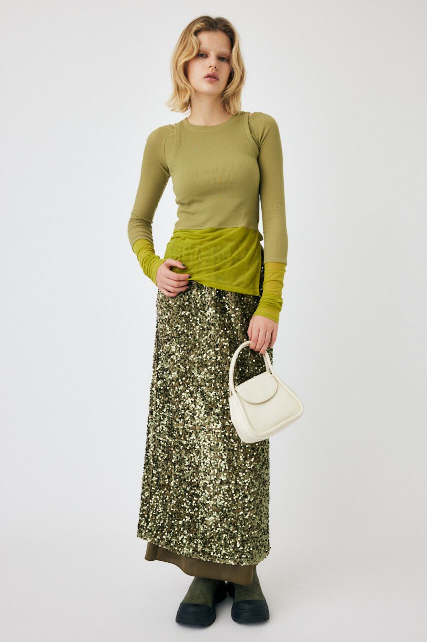 MOUSSY「COLOR BLOCK DOUBLE LAYER LSTシャツ」|Tシャツ・カットソー|