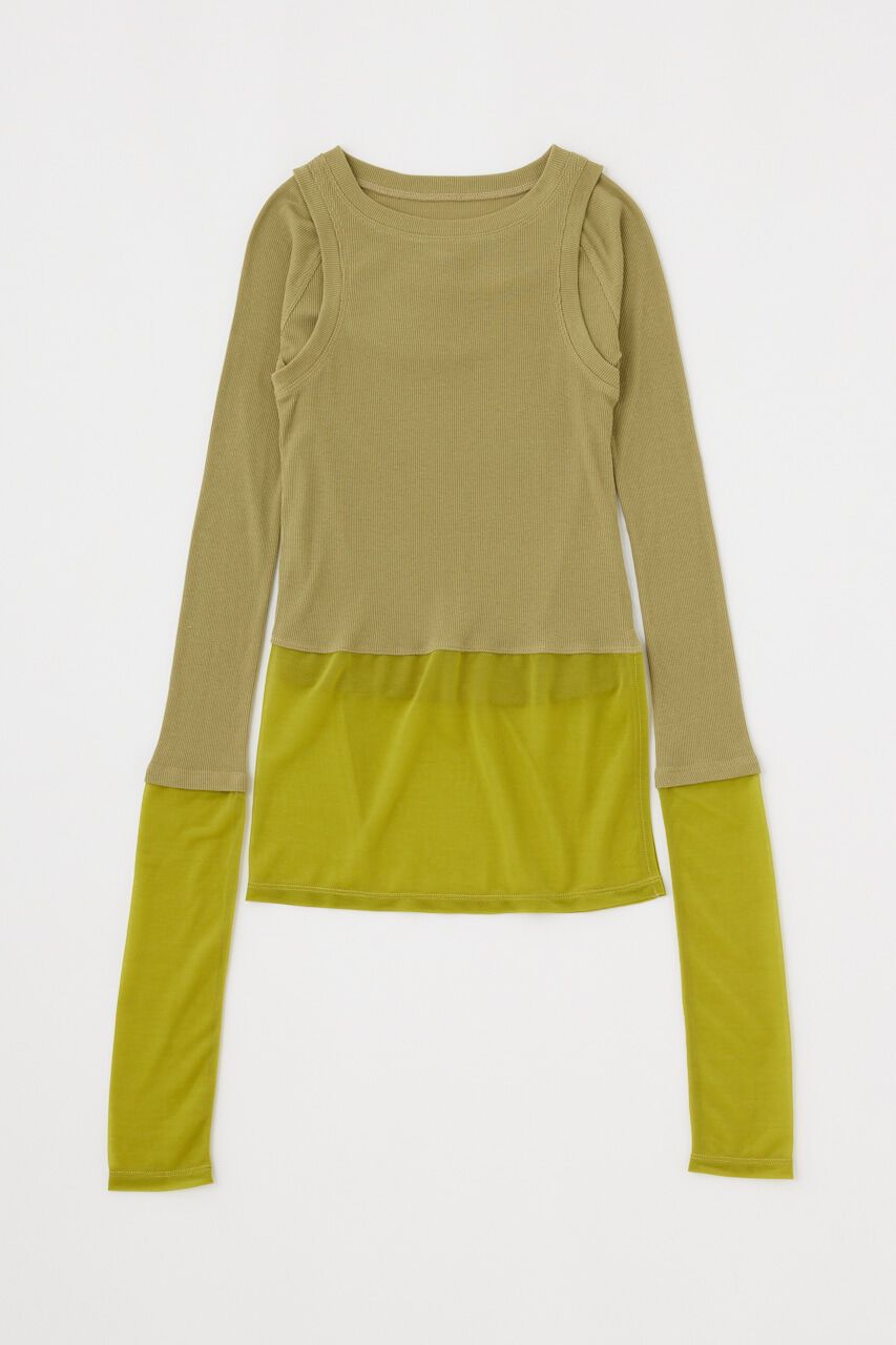 MOUSSY「COLOR BLOCK DOUBLE LAYER LSTシャツ」|Tシャツ・カットソー|