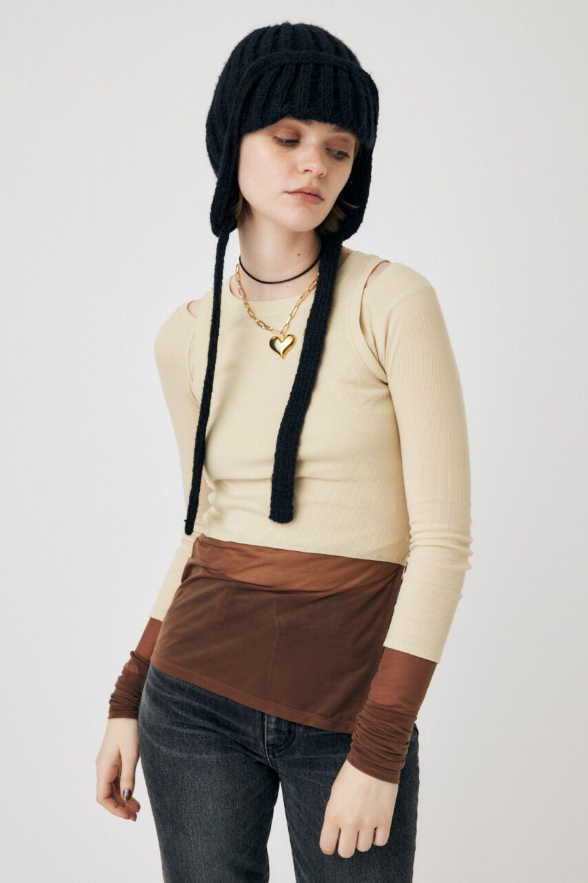 MOUSSY「COLOR BLOCK DOUBLE LAYER LSTシャツ」|Tシャツ・カットソー|