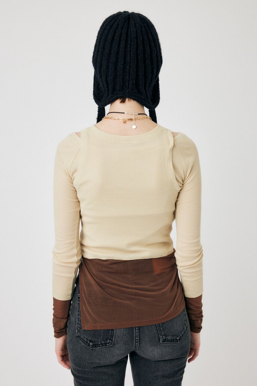 MOUSSY「COLOR BLOCK DOUBLE LAYER LSTシャツ」|Tシャツ・カットソー|