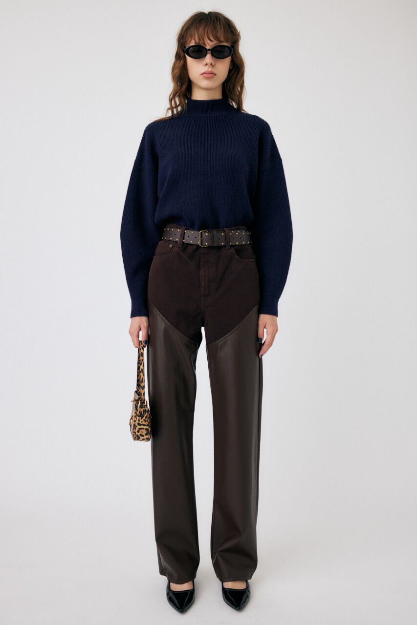 MOUSSY「MOCK NECK COMPACT ニット」|ニット・セーター|D/NVY3