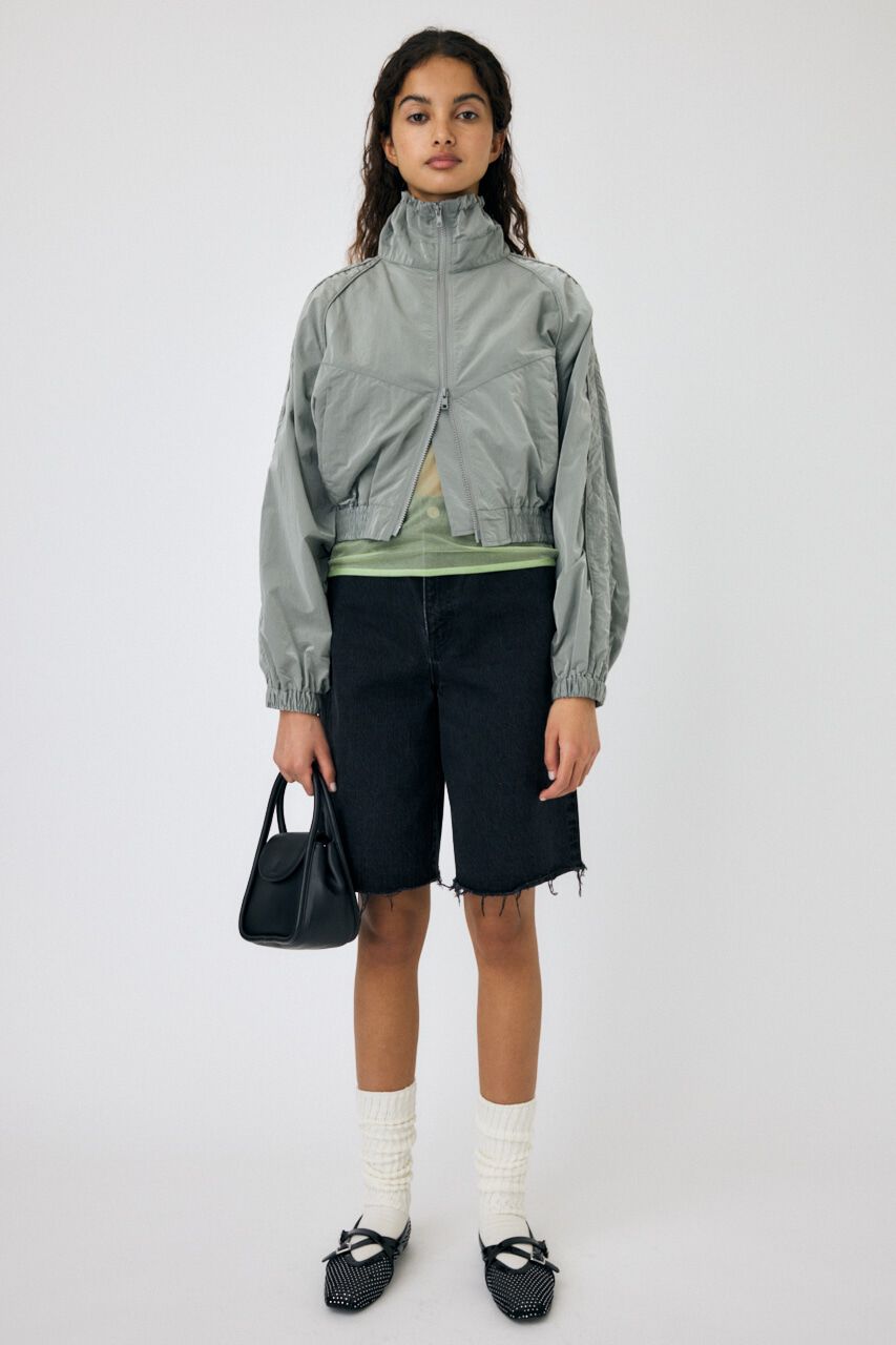 MOUSSY「CODE NYLON STAND ジャケット」|ブルゾン・スタジャン|GRY