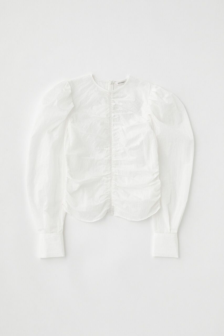 MOUSSY「NO COLLAR GATHER ブラウス」|シャツ・ブラウス|