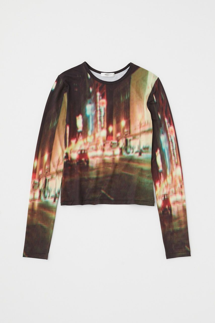 MOUSSY「CITY LIGHTS PIXEL LS Tシャツ」|Tシャツ・カットソー|