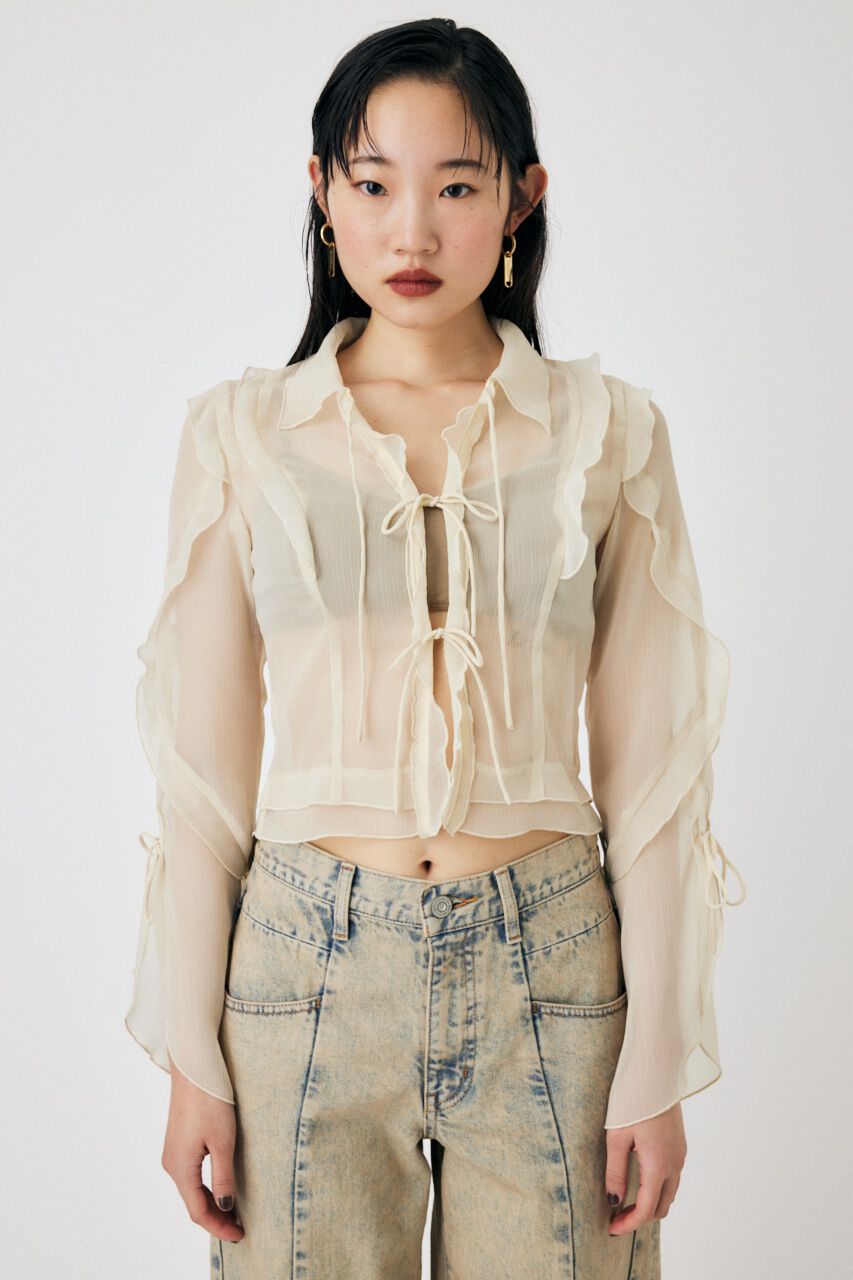 MOUSSY「CHIFFON MELLOW ブラウス」|シャツ・ブラウス|