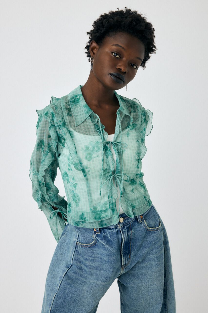 MOUSSY「CHIFFON MELLOW ブラウス」|シャツ・ブラウス|