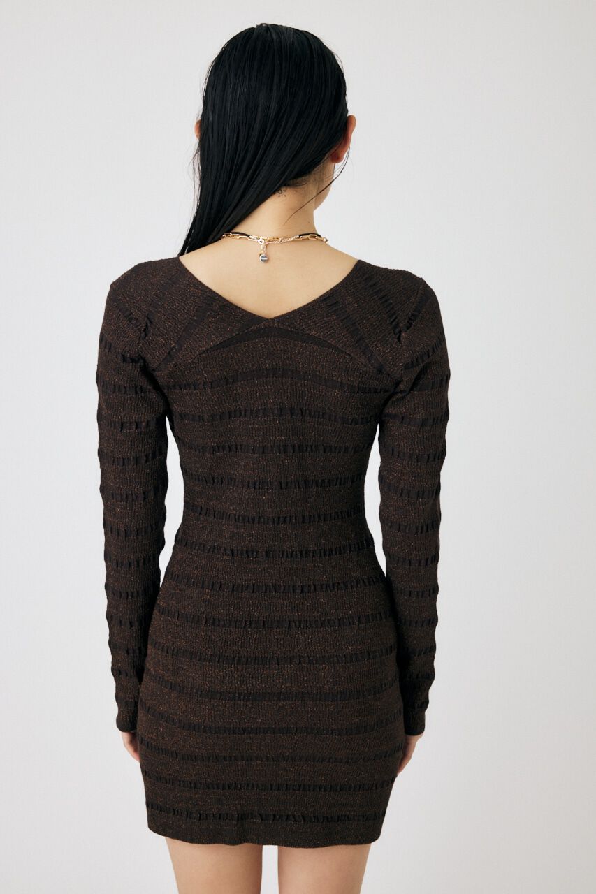 MOUSSY「OPEN STITCH KNIT MINI ドレス」|ワンピース|