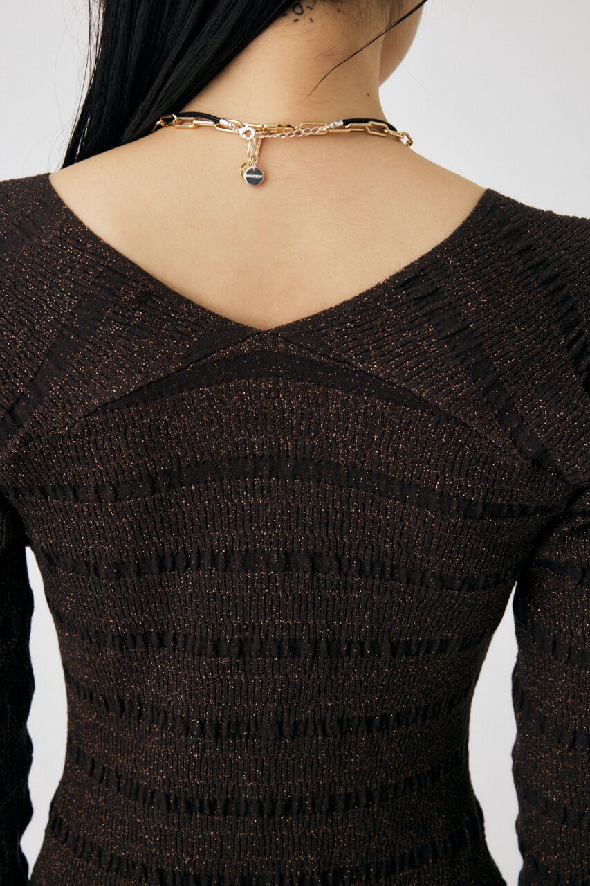 MOUSSY「OPEN STITCH KNIT MINI ドレス」|ワンピース|