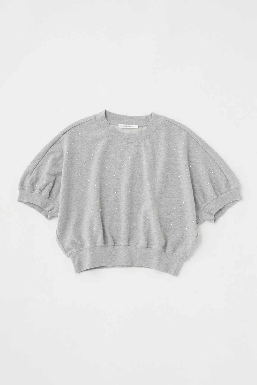 MOUSSY「RHINESTONE CROPPED スウェット」|Tシャツ・カットソー|