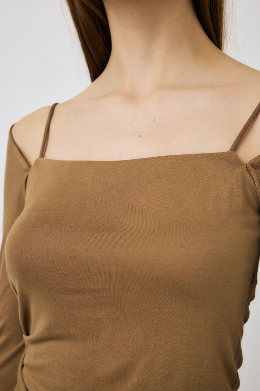 MOUSSY「SQUARE NECK GATHER トップス」|Tシャツ・カットソー|