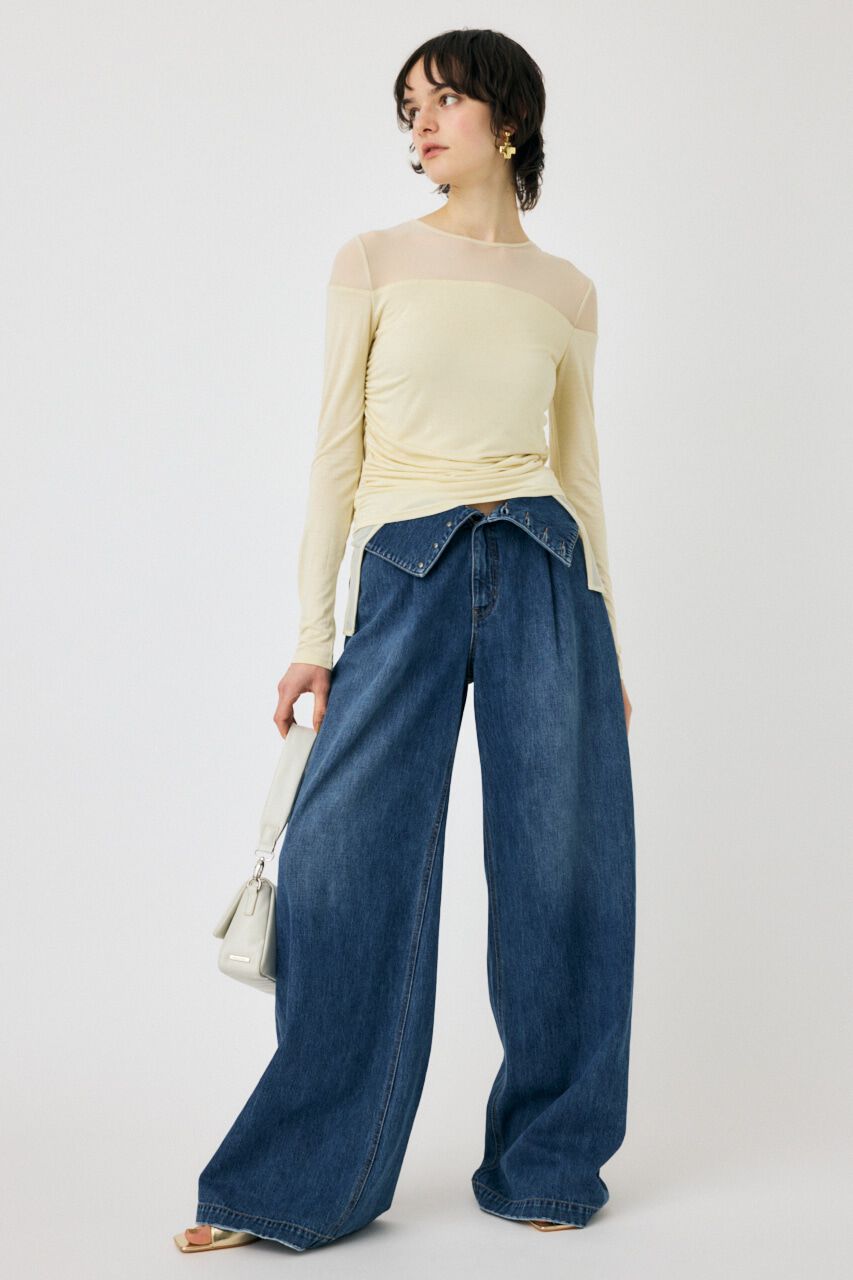 MOUSSY「CORSET DESIGN BAGGY」|デニム|
