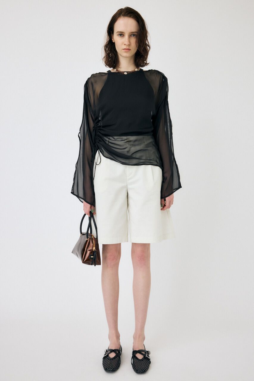 MOUSSY「SHEER GATHER ブラウス」|シャツ・ブラウス|