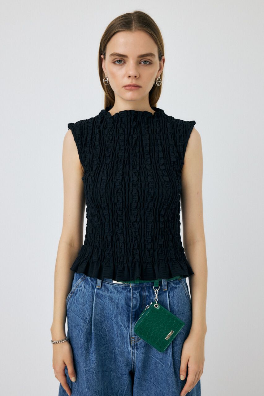 MOUSSY「SHIRRING SLEEVELESS トップス」|その他|
